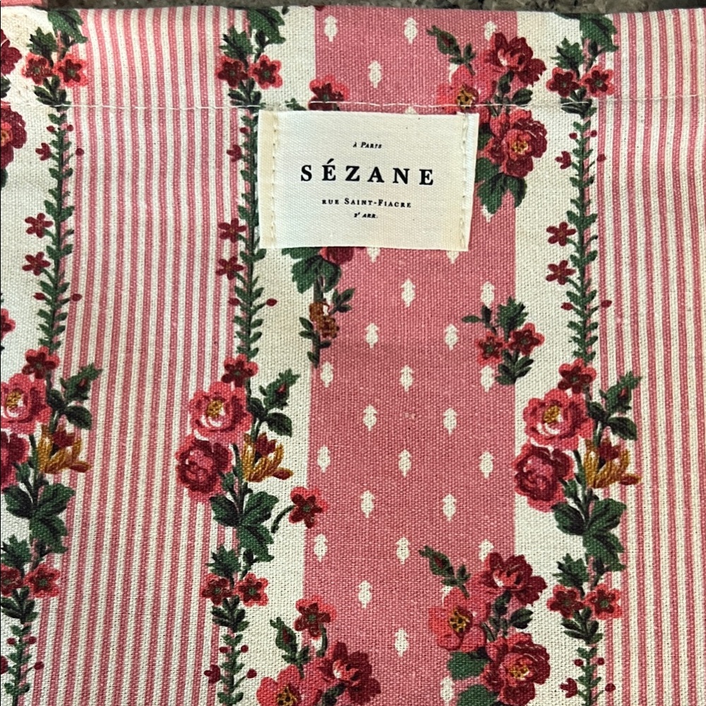 Sezane Pink Floral Tote Bag